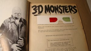 3-D MONSTERS 1 *SOLID* *GLASSES ATTACHED* 1964 FAMOUS MONSTERS