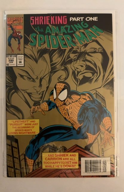 The Amazing Spider-Man #390 NEWSSTAND EDITION *W/ cartoon cell