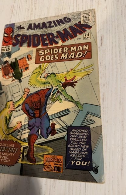 The Amazing Spider-Man #24 (1965)Vulture, Sandman, Mystetio foxing/tanning