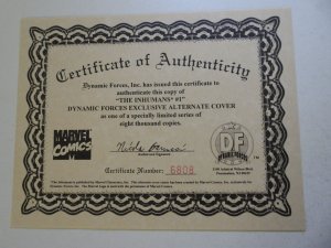 Inhumans #1 Variant Cover (1998) W/CoA VF/NM Condition!