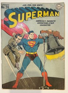 (1944) SUPERMAN #26 Classic Goebbels WW II War Cover!