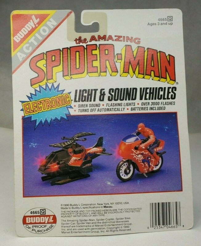  Spider-Man Electronic Spider Copter Helicopter Buddy L  NEW NM   1990       