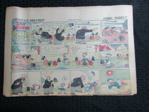 1937 May 16 SILLY SYMPHONY Donald Duck Sunday Comic Strip 1/2 Page FN 6.0 Disney