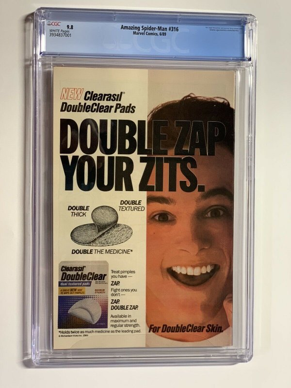 Amazing spider-man 316 cgc 9.8 wp marvel 1989