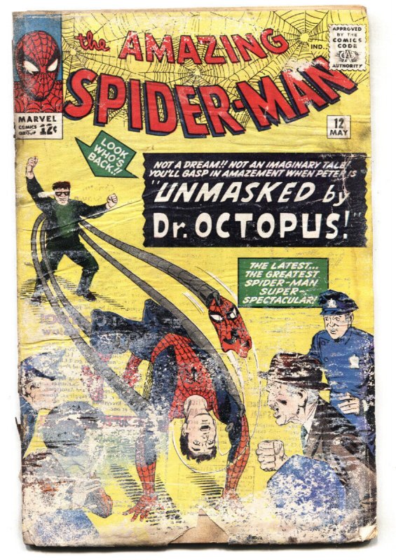 AMAZING SPIDER-MAN #12-comic book DOCTOR OCTOPUS COVER-MARVEL