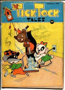 Tick Tock Tales #1 1946-ME-1st issue-wacky funny animals-vacuun cleaner-Rare-G