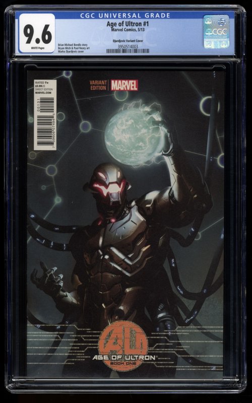 Age of Ultron (2013) #1 CGC NM+ 9.6 White Pages Djurdjevic Variant 1:50