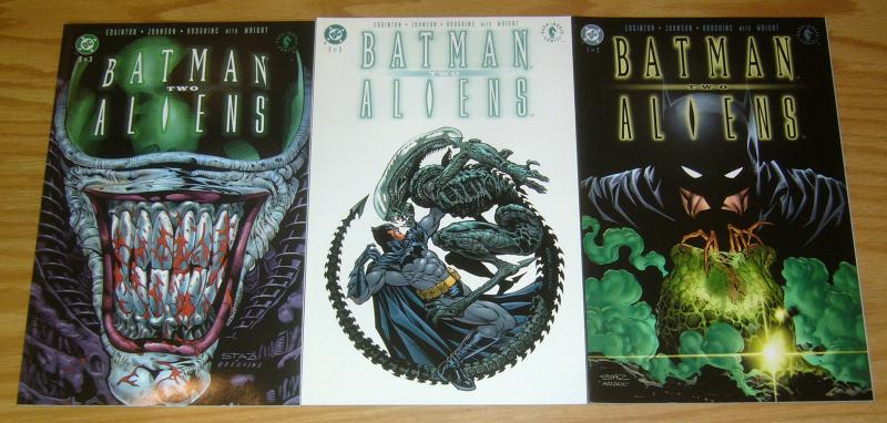 Batman/Aliens II #1-3 VF/NM complete series - joker?! dark horse dc comics set 2