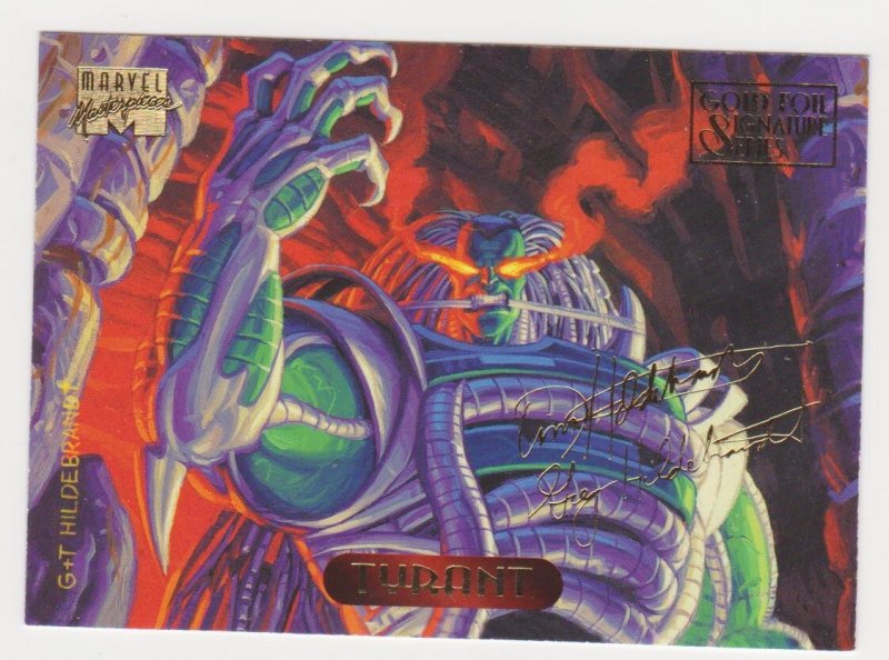 1994 Marvel Masterpieces Gold Foil Signature Series #127 Tyrant/Hildrebrandt