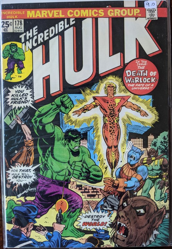 The Incredible Hulk #178 (1974) ADAM WARLOCK DEATH!! NM+