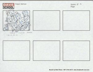 2004 LEGO BATMAN Storyboard Art by Mark Simon VF 8.0 Crowd Scene16-2