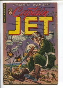 Captain Jet #4 1952-Ajax-fight the commies-Parachute cover-Korean War-story o...