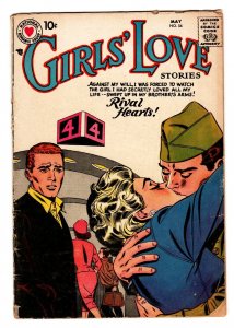 GIRLS LOVE STORIES #54 dc comic book 1958-ROMANCE-MILITARY KISS