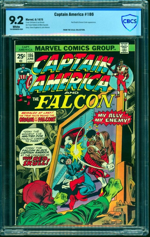 Captain America #186 CBCS NM- 9.2 White Pages Marvel Comics