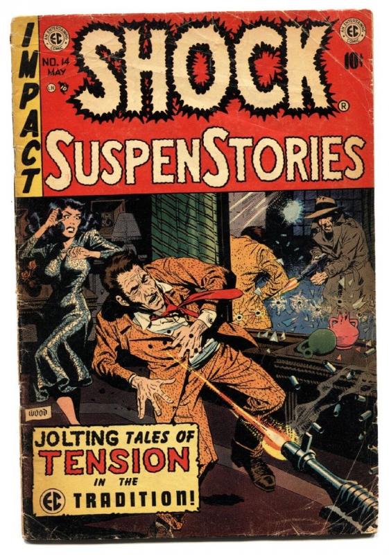 Shock SuspenseStories #14 comic book 1954-EC violent Wally Wood cover