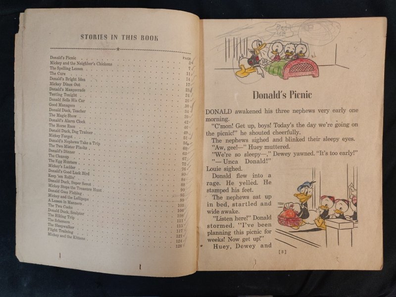 1945 FUNNY STORIES About Donald Duck And Mickey Mouse #714 - Whitman (3/3.5)