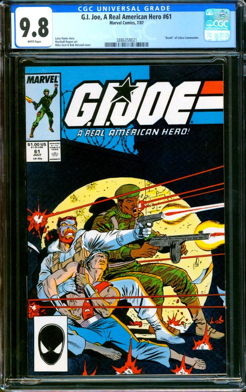 G.I. Joe A Real American Hero #61 Marvel 1987 CGC 9.8 Death of Cobra Commander