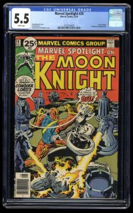 Marvel Spotlight #29 CGC FN- 5.5 White Pages 2nd Solo Moon Knight!