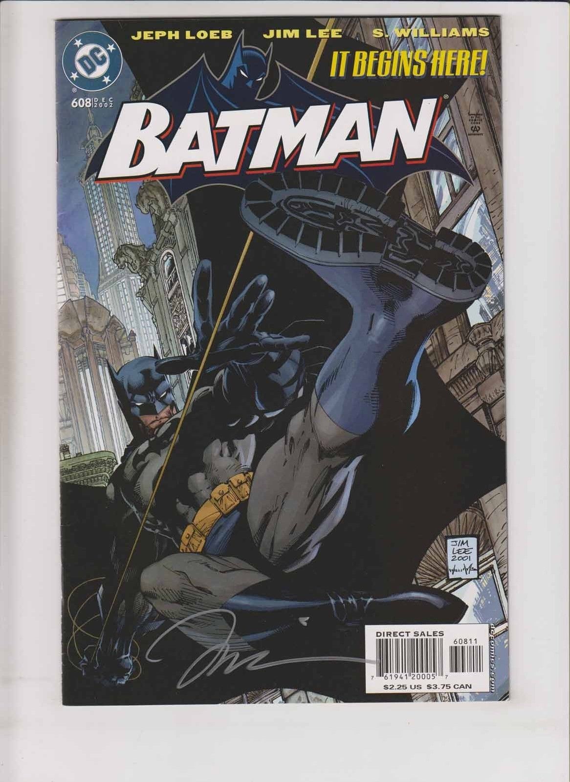 Batman #608 VF- signed by jim lee - hush part 1 by jeph loeb - 1st ...