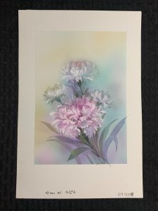 FOR YOUR WEDDING Pink and White Flowers 7.5x11 Greeting Card Art #5008