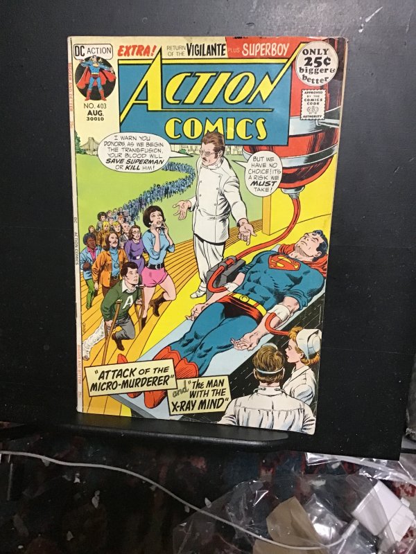 Action Comics #403 (1971) Giant size key! Vigilante, Superboy, Krypto! VG/FN Wow