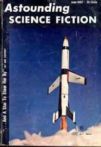 ASTOUNDING SCI-FI-6/1953-ROCKET COVER-L@@k! VG