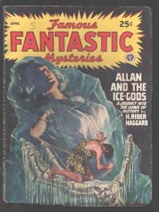 Famous Fantastic Mysteries 4/1947-Skeleton's hand cover-headlights!!!-H. Ryde...