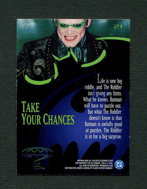 Batman Forever Card #21 ( Mint ) / Jim Carry / 1995 Fleer