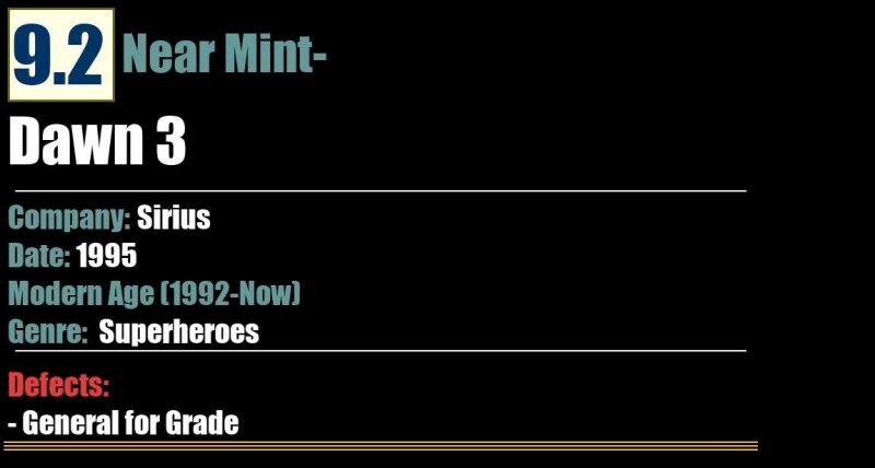 Dawn 3 (1995) NM- 9.2 Sirius comic