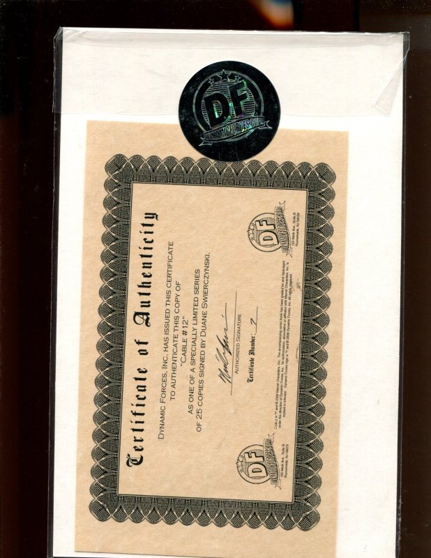 Cable #12 - SIGNED BY DUANE SWIERCZYNSKI COA 7/25! (9.2) 2009