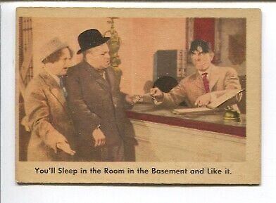 Three Stooges Original Trading Card  #4 1958-Fleer-grey back