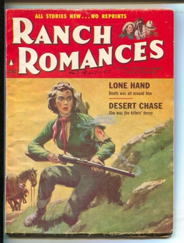 Ranch Romances 12/13/1957-Everett Raymond Kinstler art-Hugh O'Brian-bloody wo...