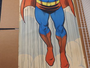 Lifesize Superman Poster (1971) large tears and tape present on poster