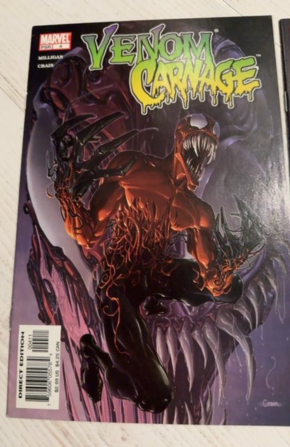 Venom vs. Carnage #2 & #3 (2004) mini series crane art