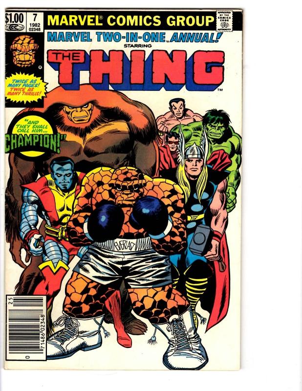 5 Marvel Two-in-One Comic Books Annual # 3 4 5 6 7 Thing Nova Hulk Thor BH17
