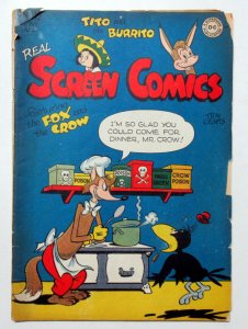 Real SCREEN COMICS #12  Fox & Crow GOOD 1947  Tito & His Burrito Golden Age DC