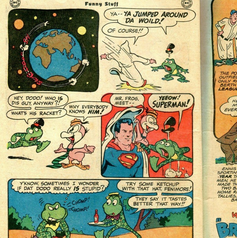 Funny Stuff Comics #22-SUPERMAN CAMEO- DC Golden Age Funny Animal VG/F 