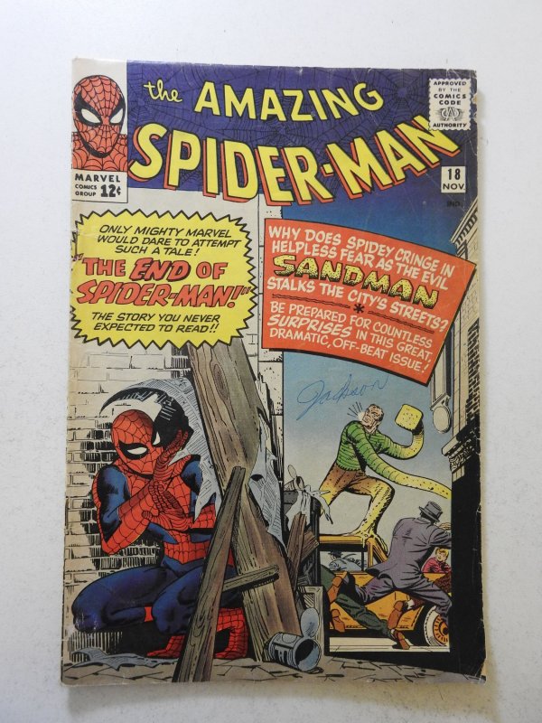 The Amazing Spider-Man #18 (1964) VG- Condition ink fc