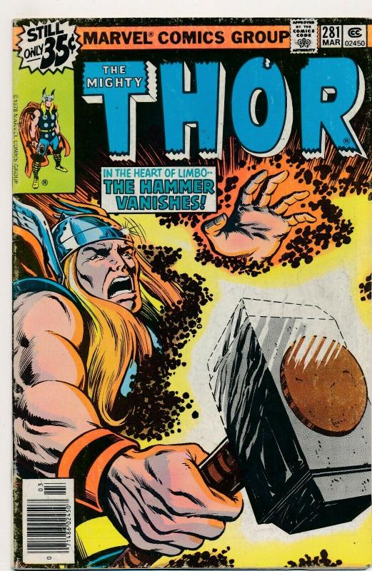 MARVEL LOT of 7- The Mighty THOR #280-284,325326 1978/'79/'82 G/VG (PJ92) 