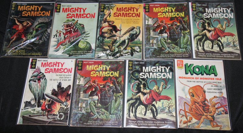 Dell/Gold Key Gold-Bronze TARZAN DAGGAR MIGHTY SAMPSOM 63pc Comic Lot Grade FN+ 