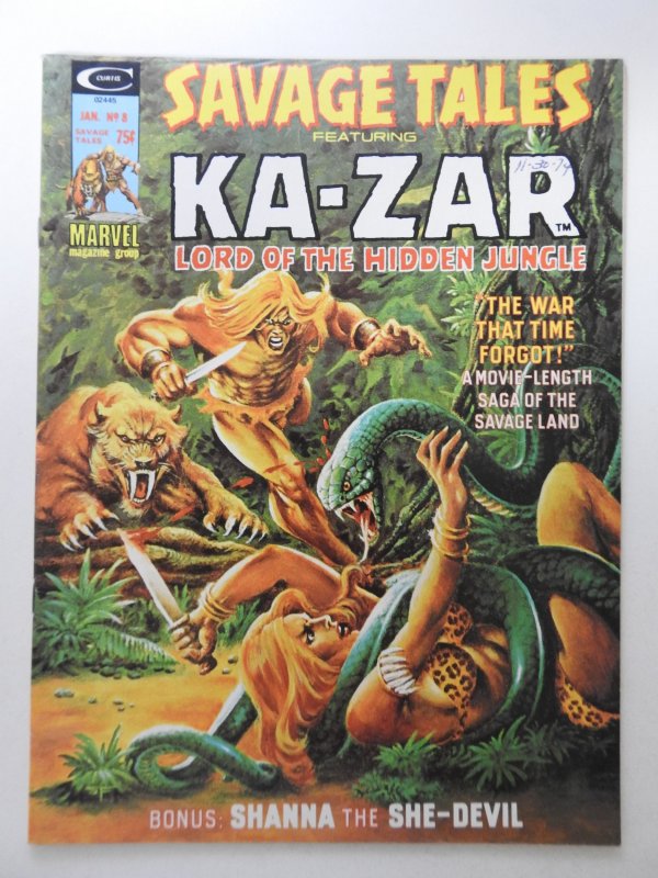 Savage Tales #8 (1975) W/ Ka-zar and Sheena! VF+ Condition!