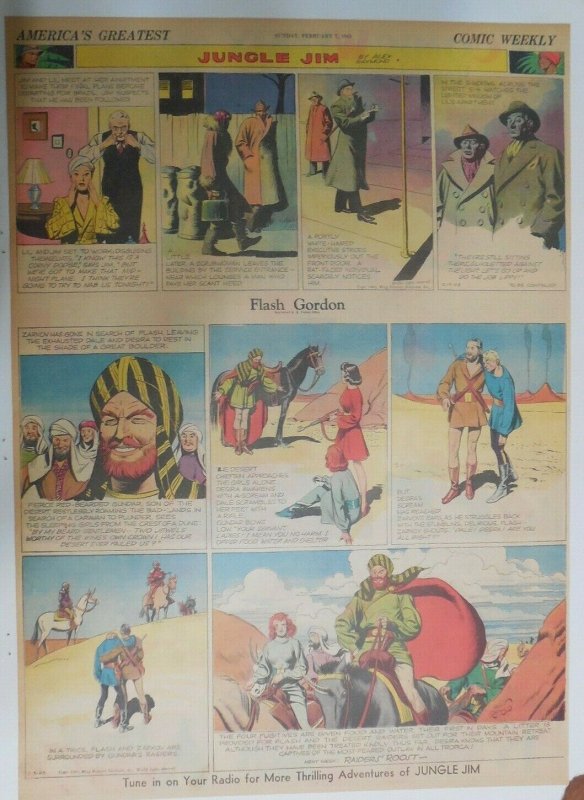 Flash Gordon Sunday by Alex Raymond from 2/7/1943 Large Full Page Size !