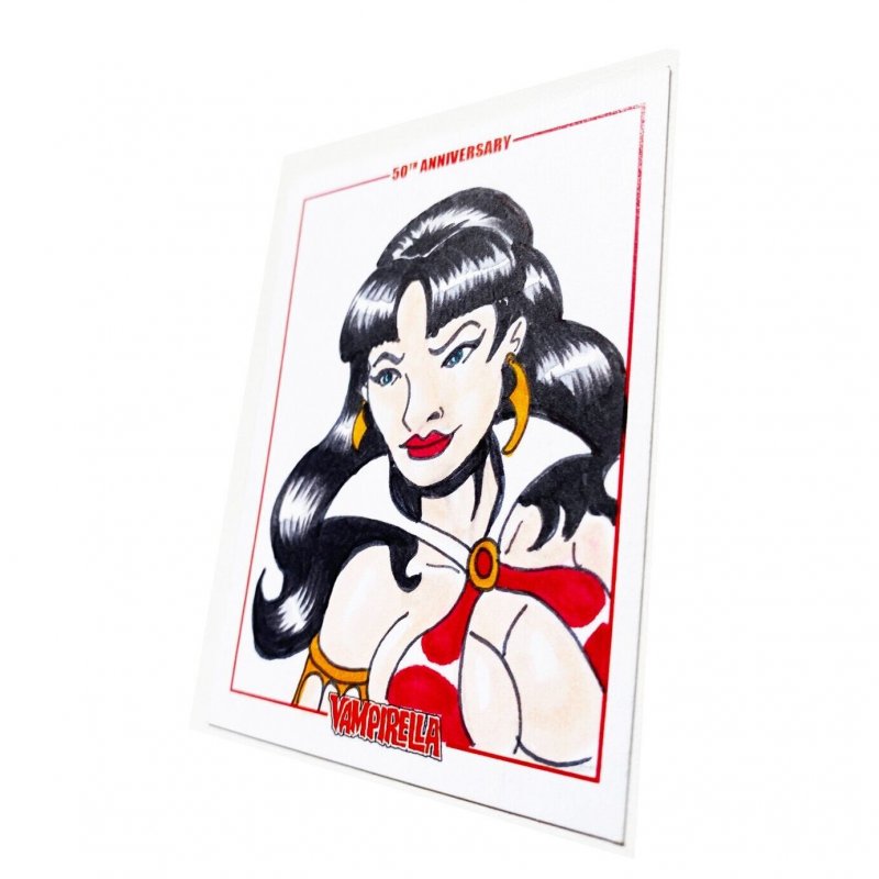 Vampirella 50Th Anniversary Sketch Card By Wilson Ramos Jr Dynamite (I)