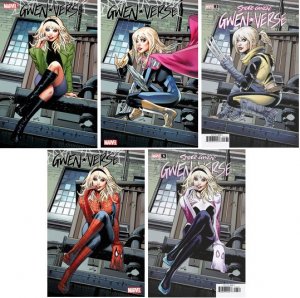 (2022) SPIDER-GWEN GWENVERSE GREG LAND #1-5 COMPLETE HOMAGE VARIANT COVER SET