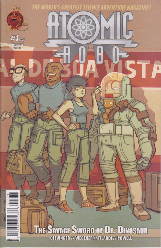 Atomic Robo and the Savage Sword of Dr. Dinosaur #1 VF/NM ; Red 5 | Volume 8