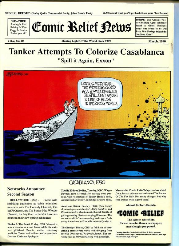 Comic Relief #10 1990-Calvin & Hobbes-political cartoons-Toles-Doonesbury-FN/VF