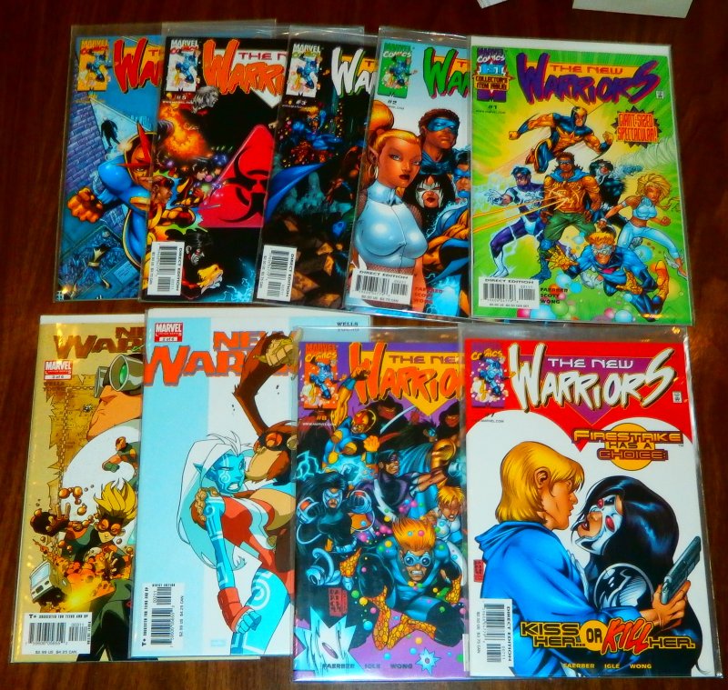 New Warriors vol. 2 #1-3,5-8; vol. 3 #2,3 (set of 9) Faerber/Wells, Nova