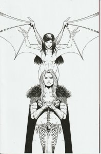 Vampirella Red Sonja #11 Cover Q FOC B&W Virgin Dynamite Entertainment NM