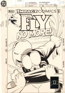 The Fly #16 Cover - Fly vs. Chromium - 1992 art by Mike Parobeck