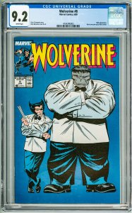 Wolverine #8 (1989) CGC 9.2! White Pages!